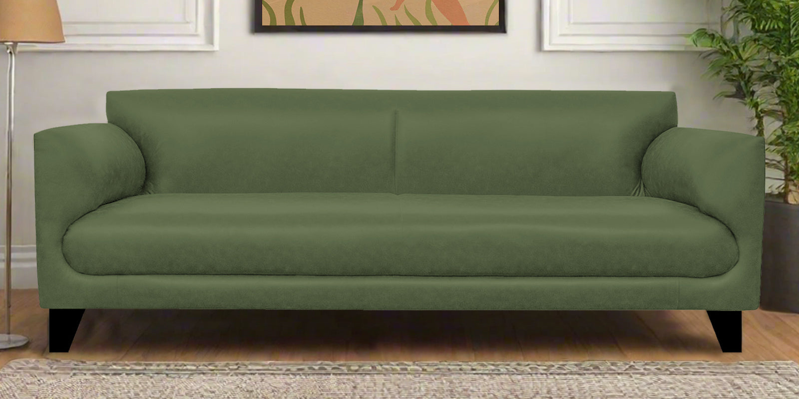 Convi Leatherette 3 Seater Sofa in Moss Green Colour