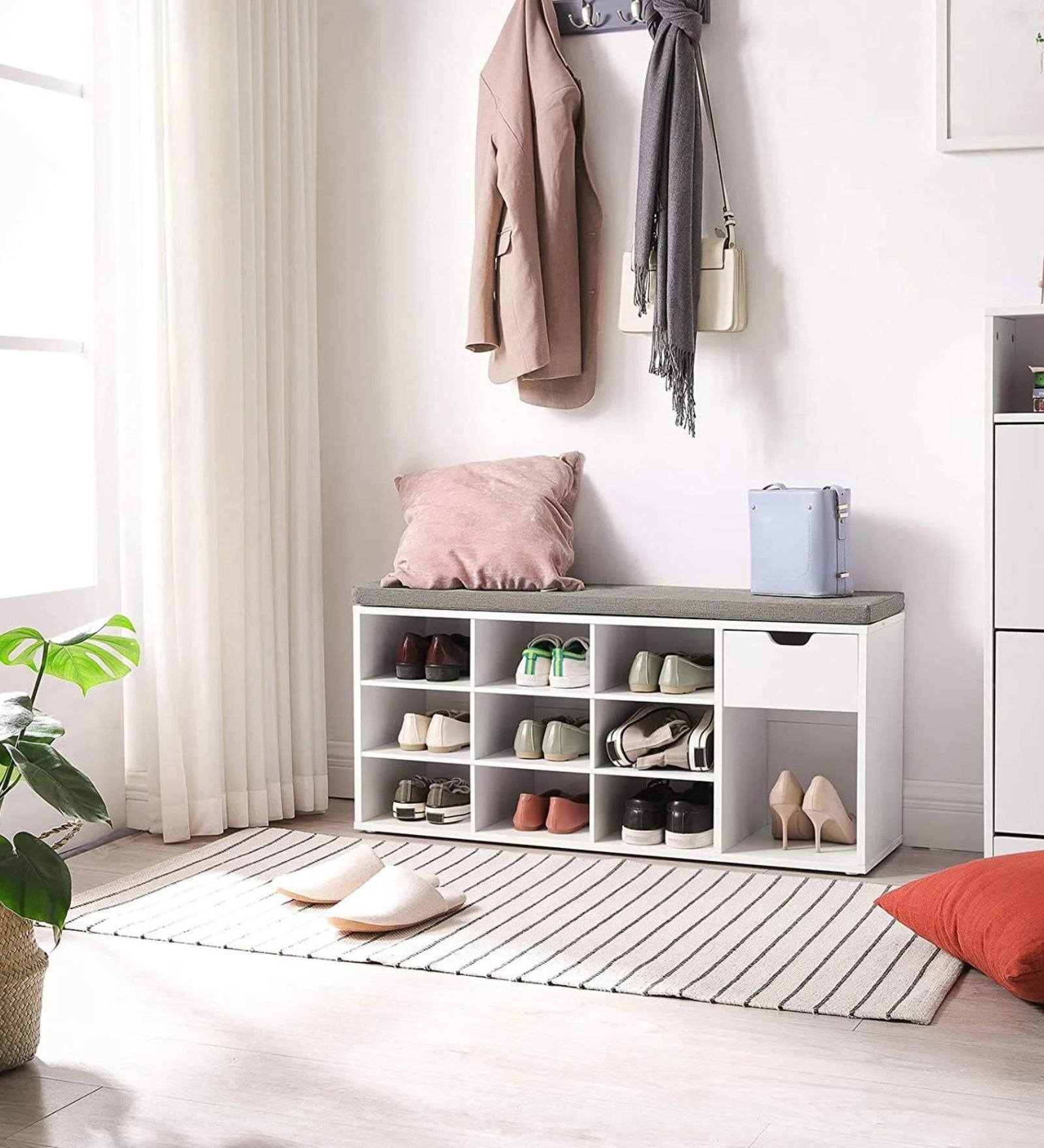 Renya Shoe Rack In Frosty White Finish - Febonic Living