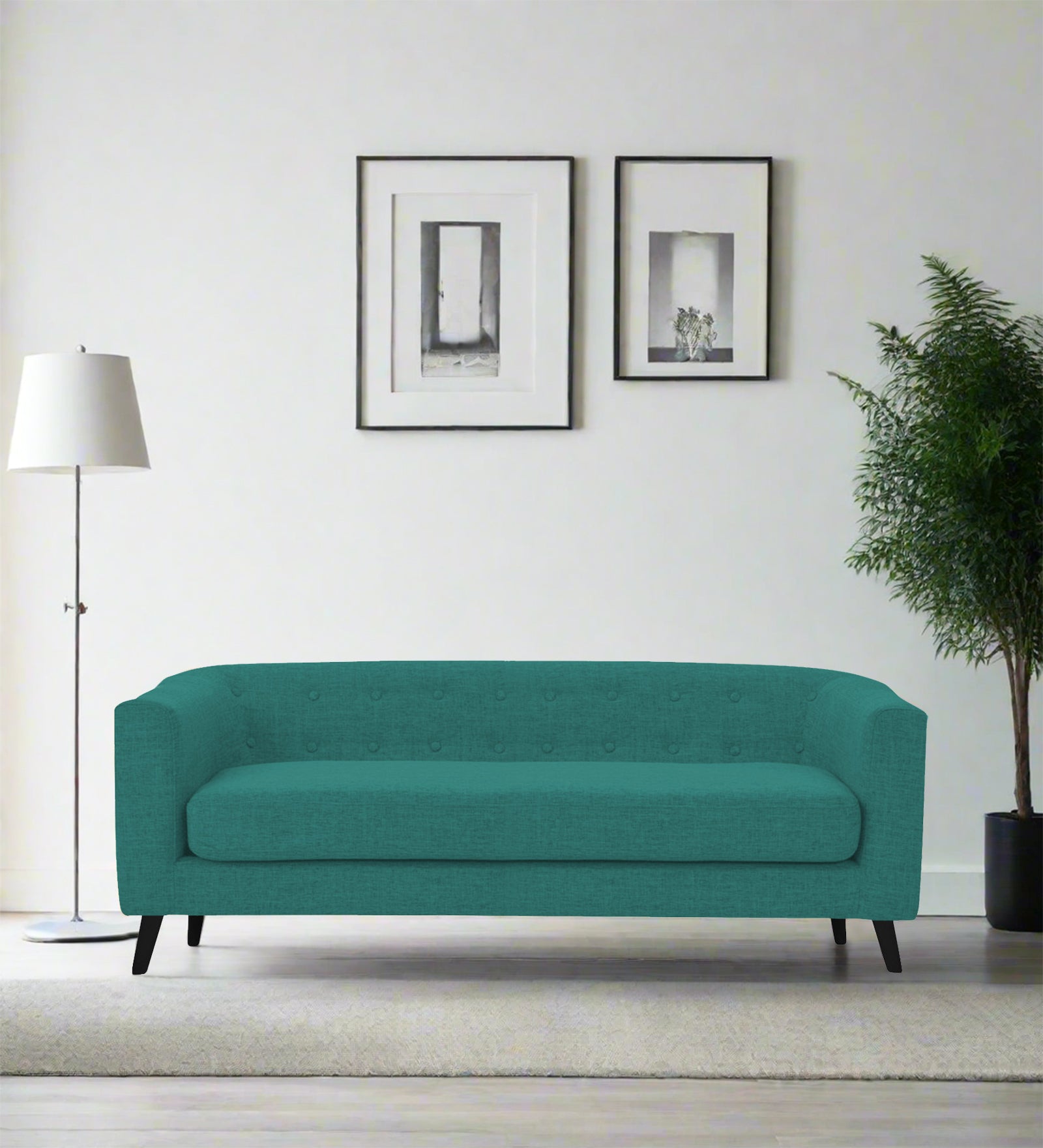 Casper Fabric 3 Seater Sofa In Sea Green Colour - Febonic Living
