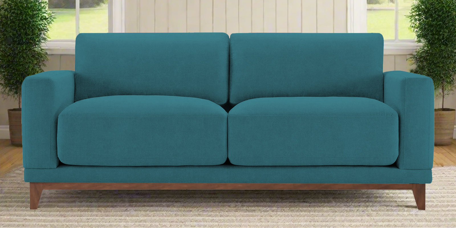 Esha Fabric 2 Seater Sofa In Water Blue Colour - Febonic Living
