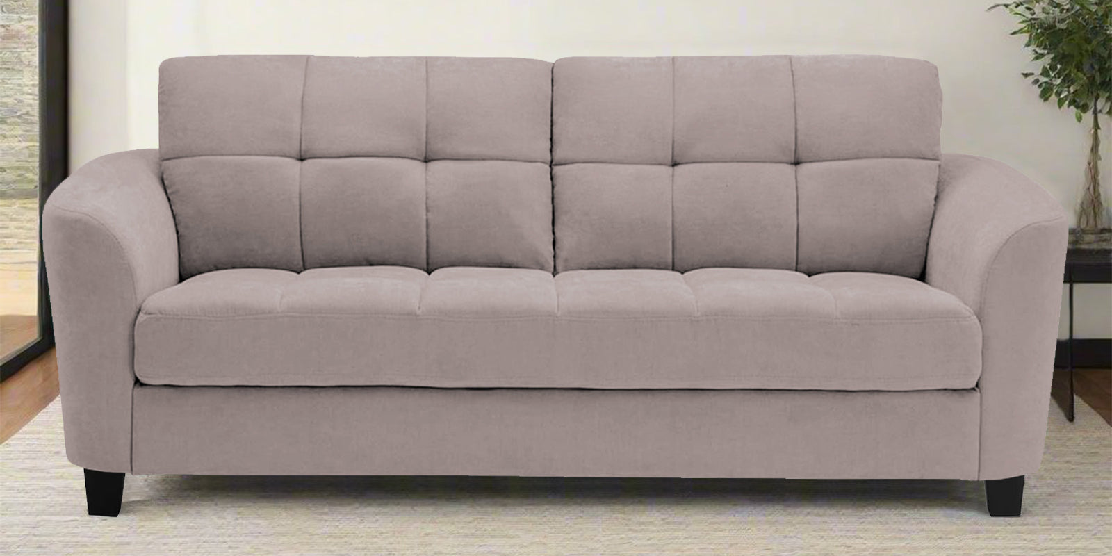 Mulan Fabric 2 Seater Sofa In Almond Beige Colour - Febonic Living