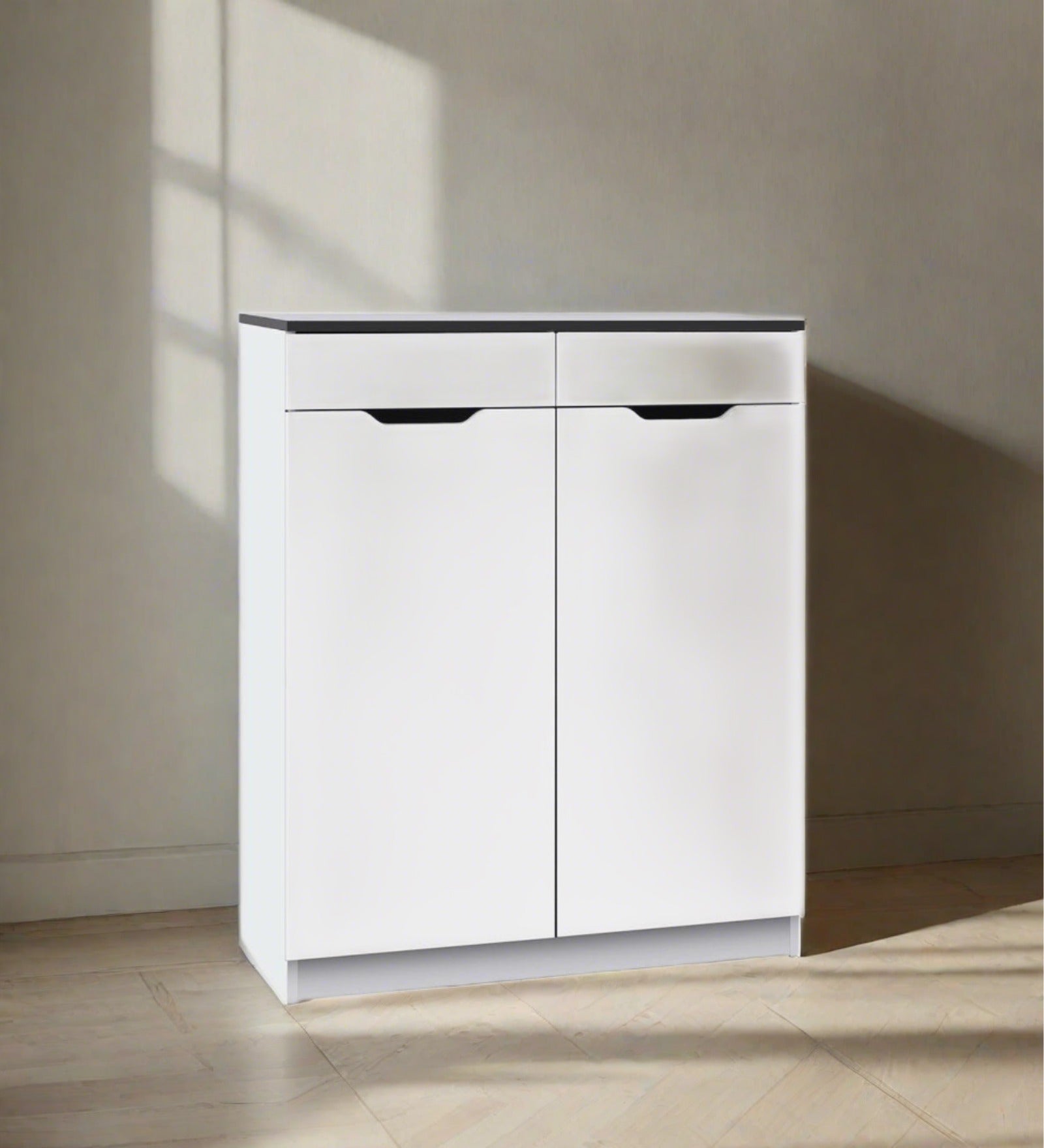 Savel Shoe Rack In Frosty White Finish - Febonic Living