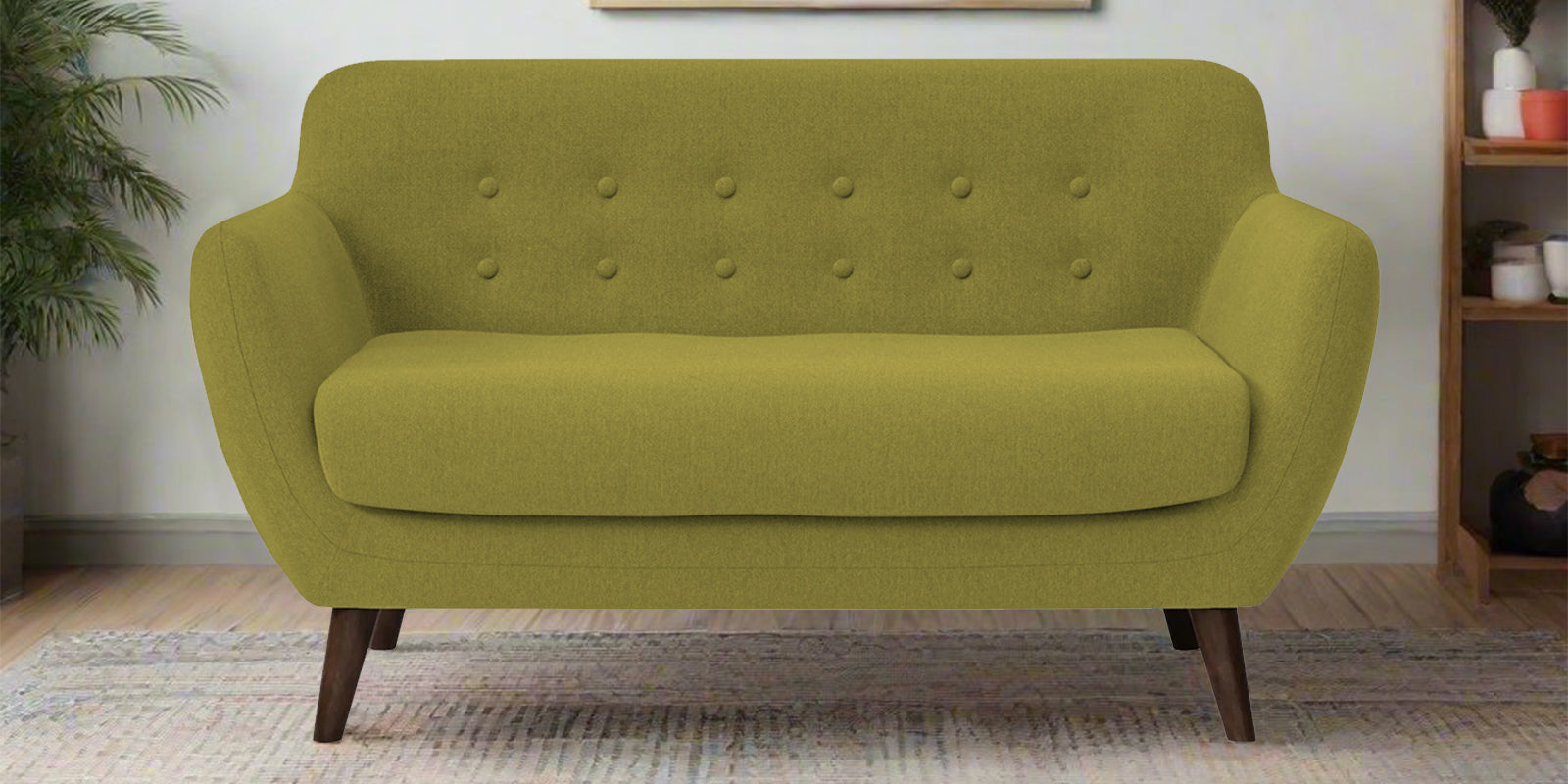 Goofy Fabric 2 Seater Sofa In Kelly Green Colour - Febonic Living