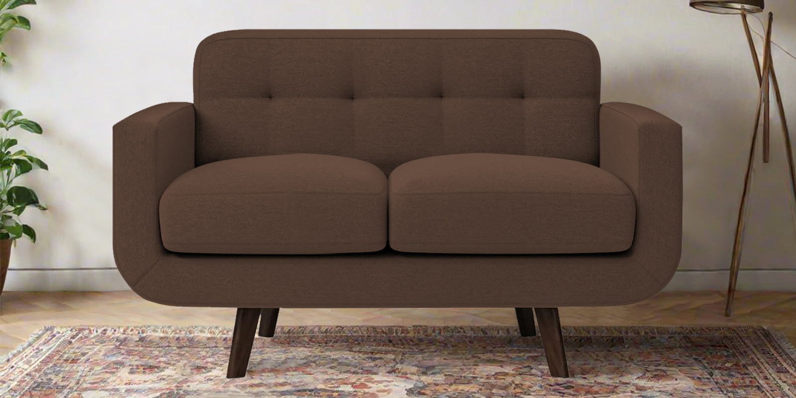 Marsela Fabric 2 Seater Sofa In Ash Brown Colour - Febonic Living