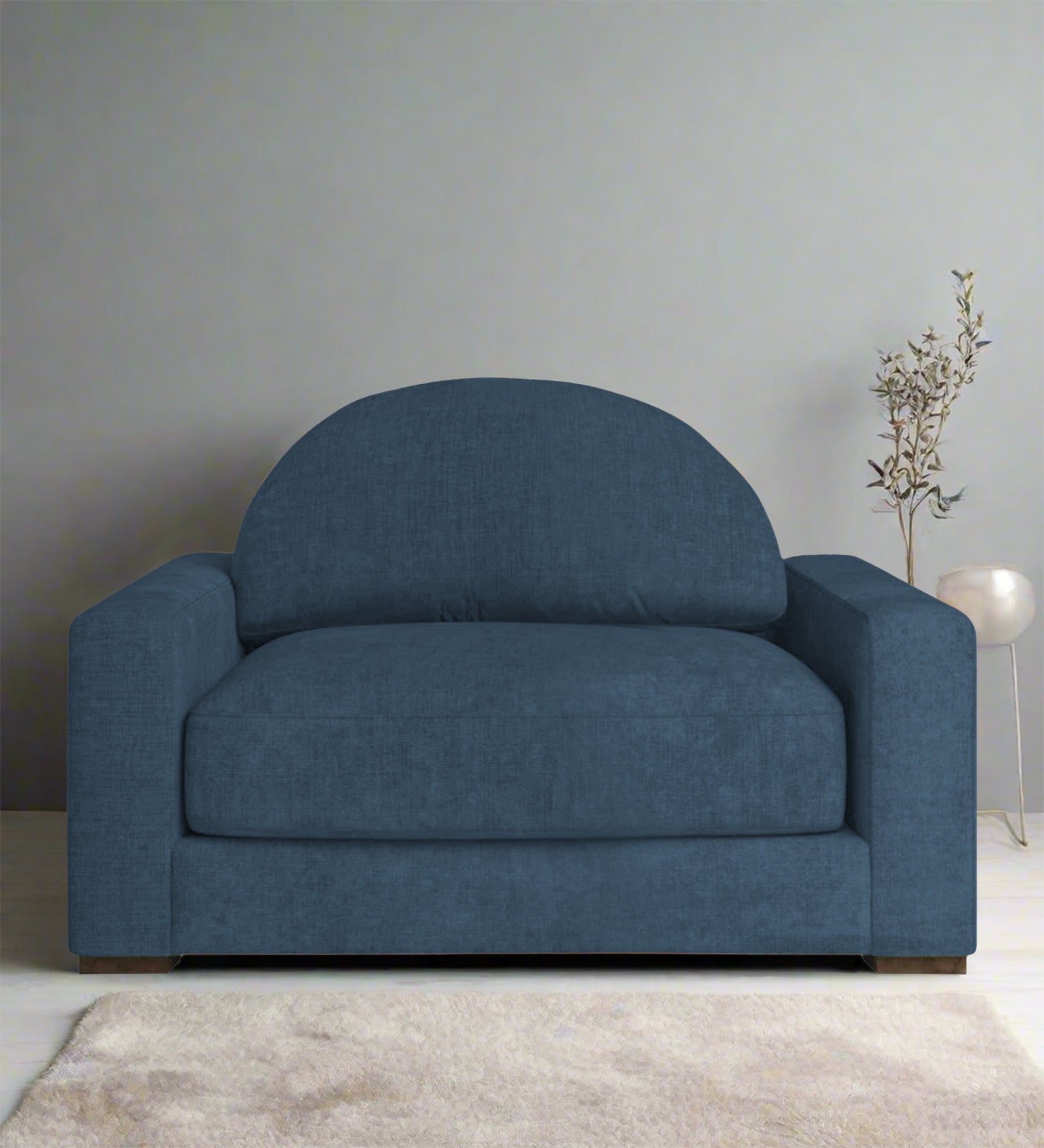 Dara Fabric 1 Seater Sofa In Light Blue Colour - Febonic Living