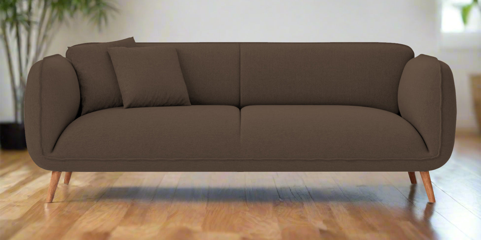 Zia Fabric 3 Seater Sofa In Rosy Brown Colour