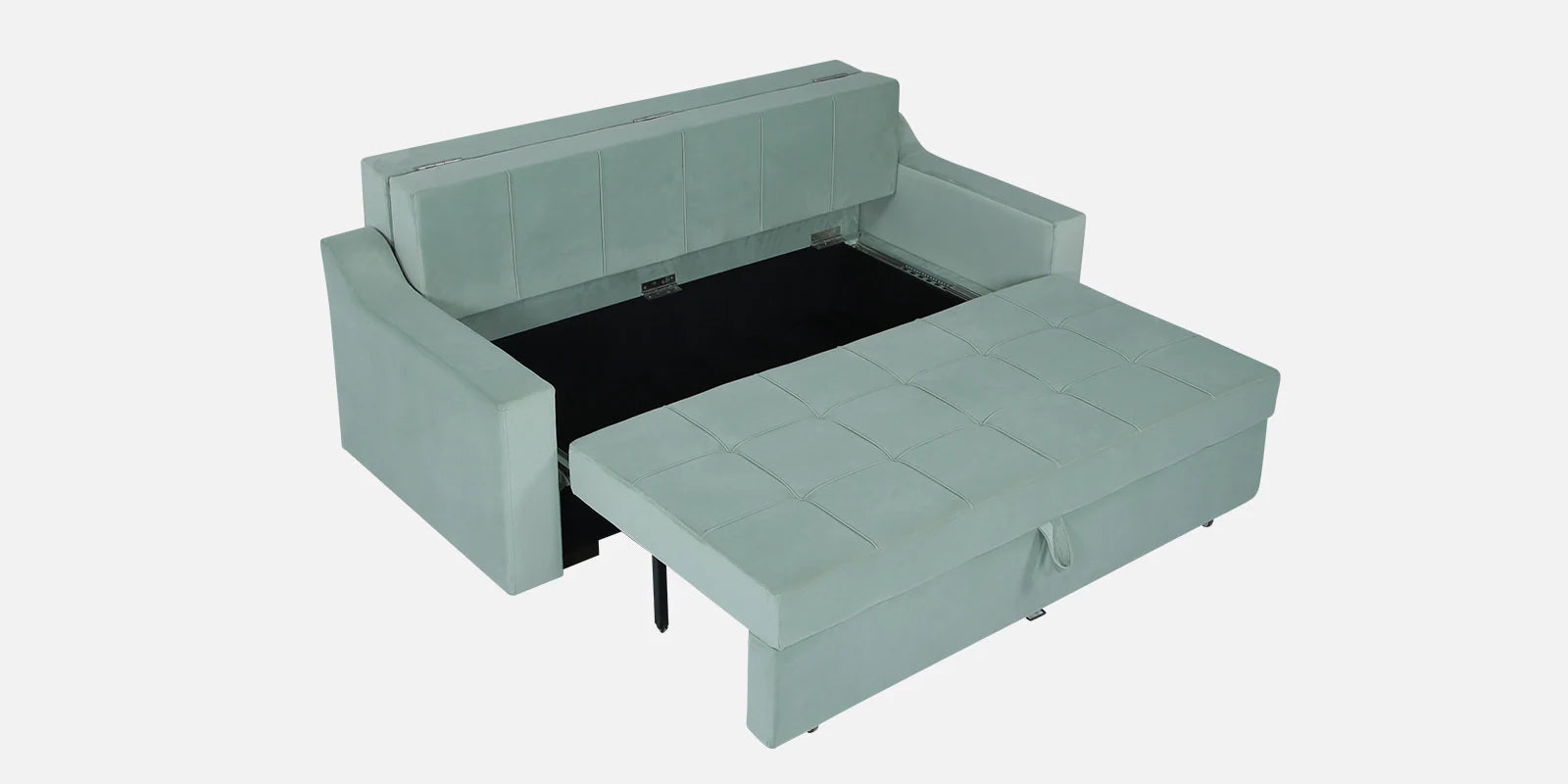 Jason Fabric 3 Seater Pull Out Sofa Cum Bed In Suka Blue Colour - Febonic Living