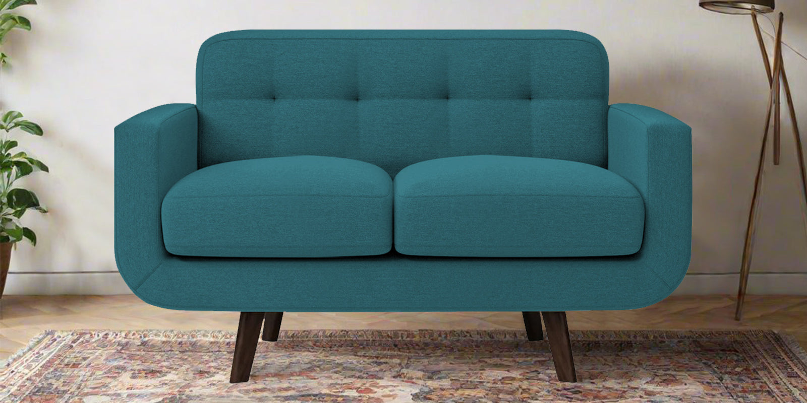 Marsela Fabric 2 Seater Sofa In Water Blue Colour - Febonic Living
