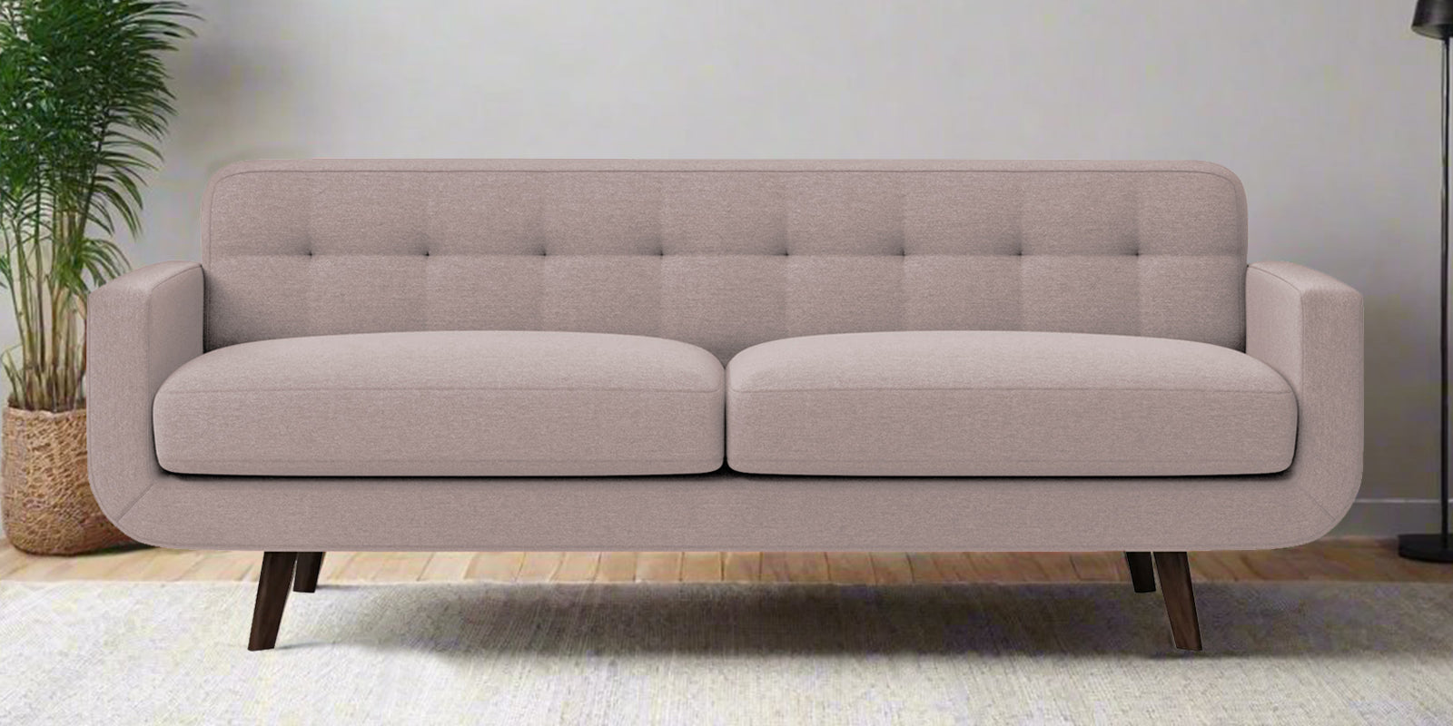 Marsela Fabric 3 Seater Sofa In Almond Beige Colour - Febonic Living