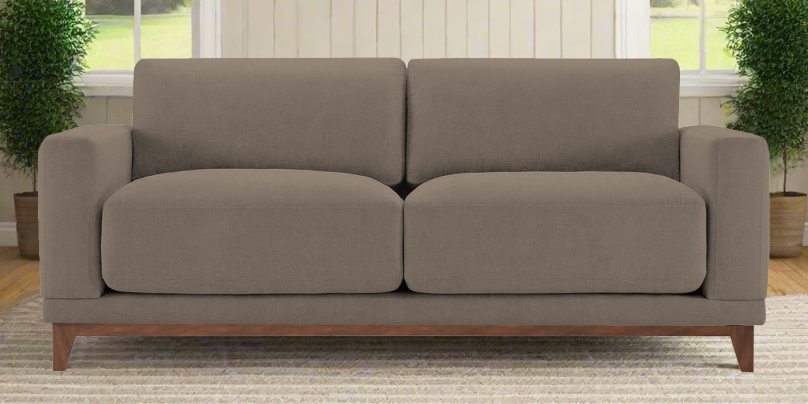 Esha Fabric 2 Seater Sofa In Hazel Beige Colour - Febonic Living