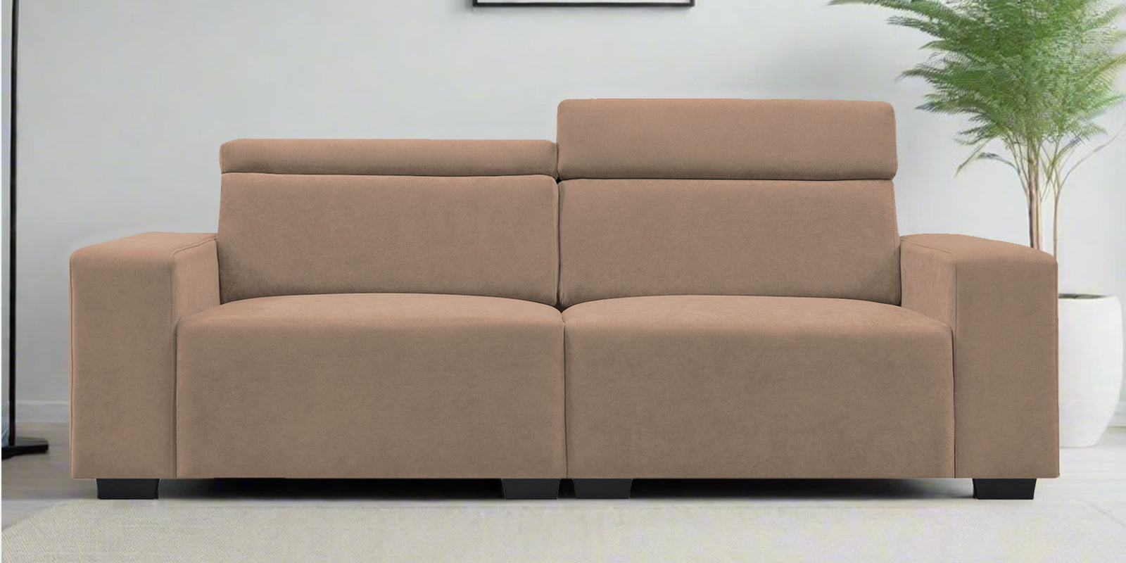Hiro Fabric 2 Seater Sofa In wheat Beige Colour - Febonic Living