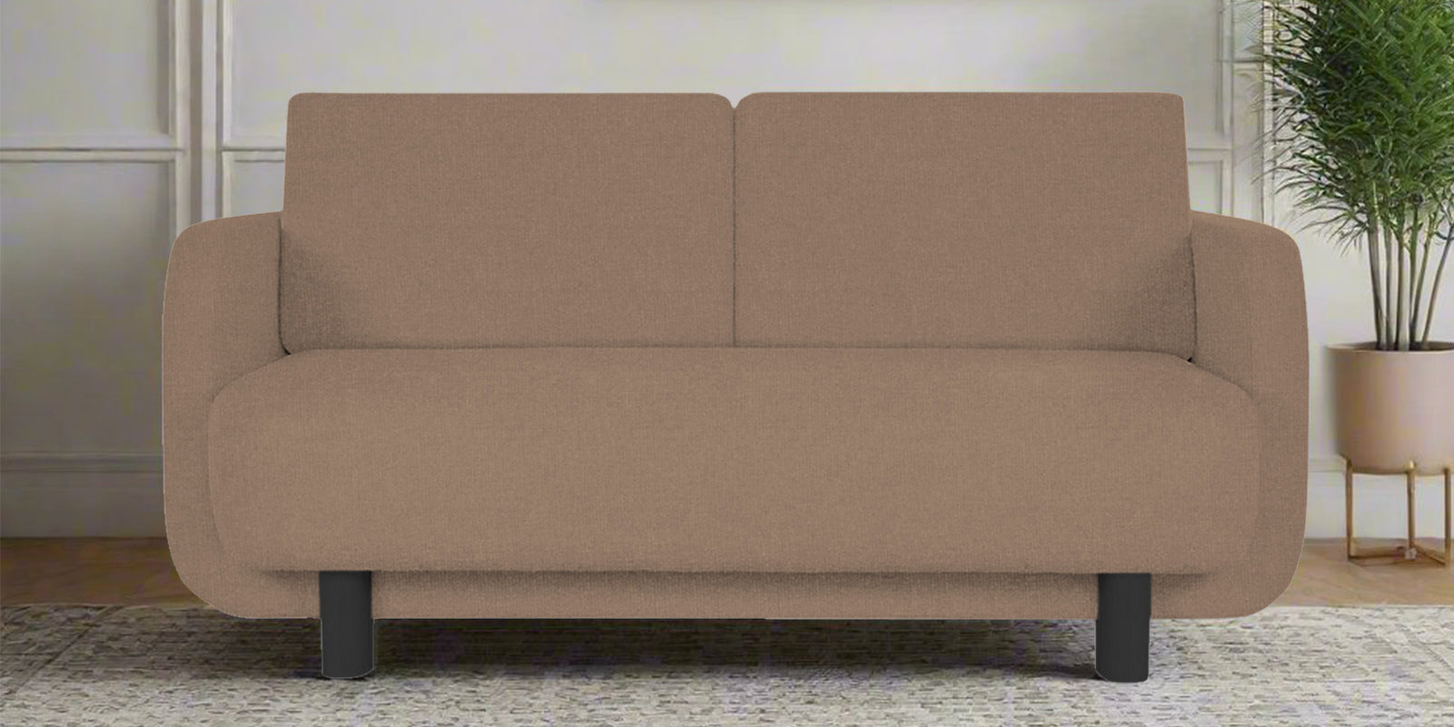 Varu Fabric 2 Seater Sofa In Cookie Beige Colour - Febonic Living