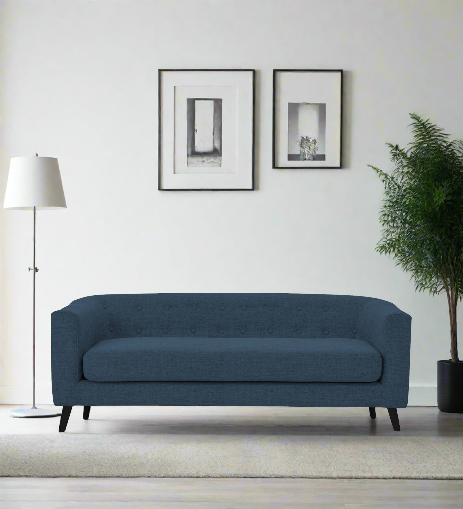 Casper Fabric 3 Seater Sofa In Light Blue Colour - Febonic Living