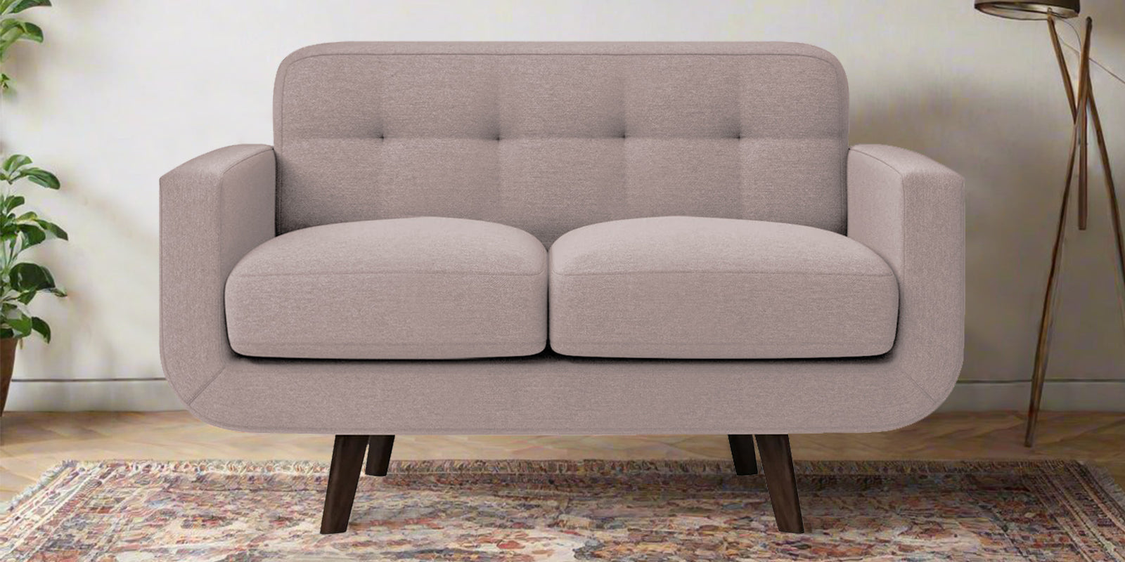 Marsela Fabric 2 Seater Sofa In Almond Beige Colour - Febonic Living