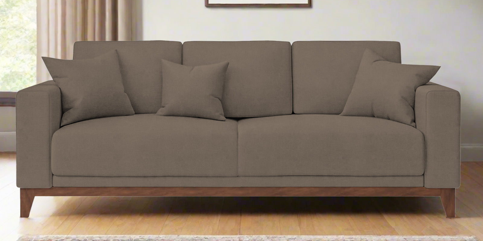 Luca Fabric 3 Seater Sofa In Hazel Beige Colour - Febonic Living