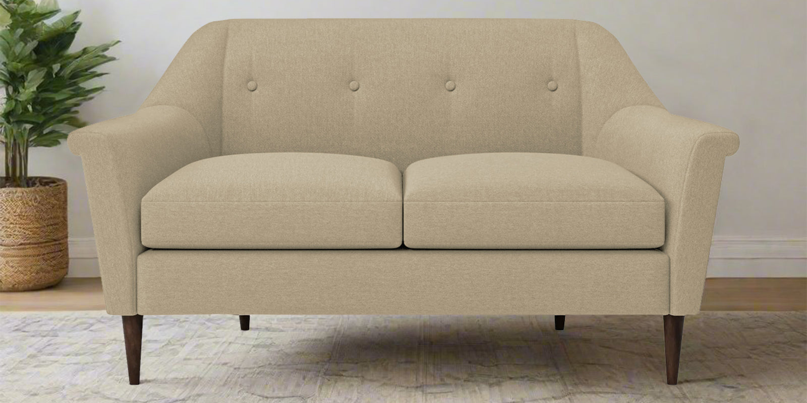 Homer Fabric 2 Seater Sofa In Honey Beige Colour - Febonic Living