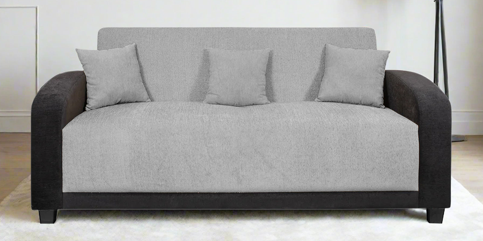 Alex Fabric 3 Seater Sofa In Lit Grey Colour - Febonic Living