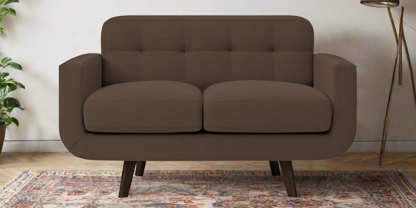 Marsela Fabric 2 Seater Sofa In Rose Brown Colour - Febonic Living