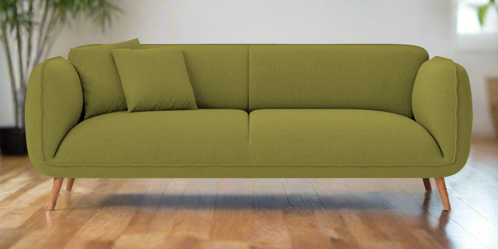 Zia Fabric 3 Seater Sofa In Kelly Green Colour