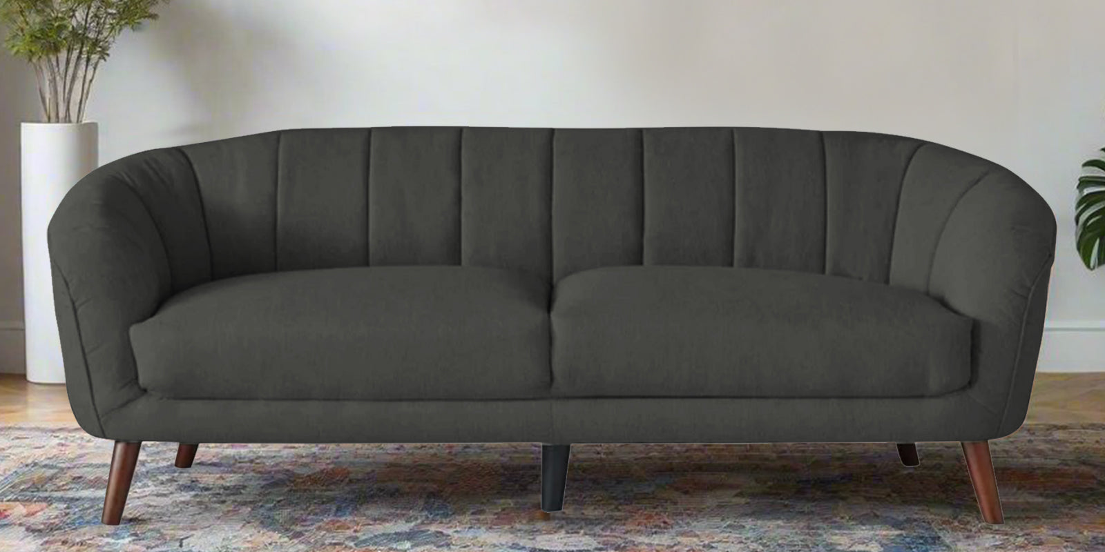 Benjamin Fabric 3 Seater Sofa In Charcoal Grey Colour - Febonic Living