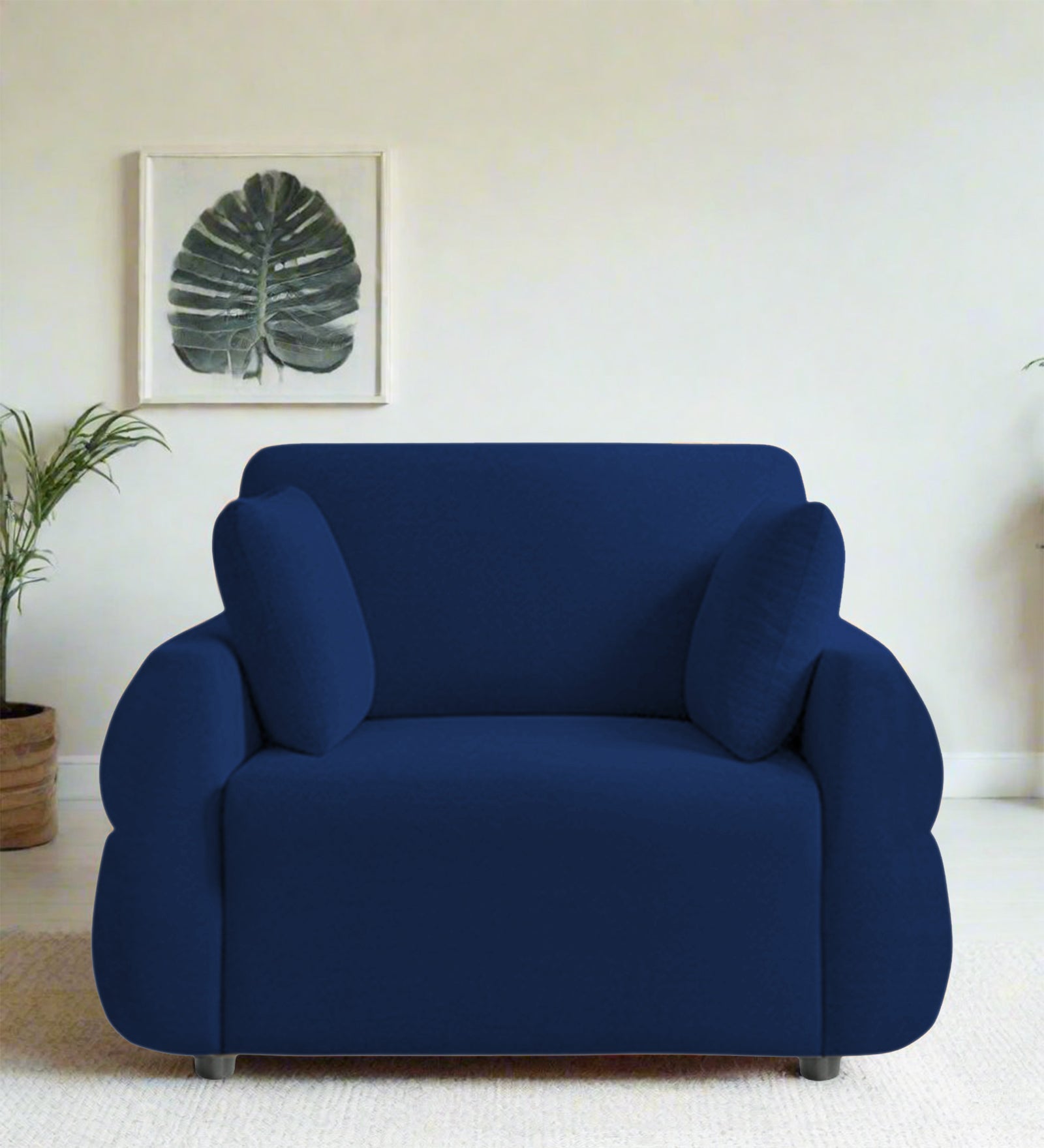 Jack Fabric 1 Seater Sofa In Royal Blue Colour - Febonic Living