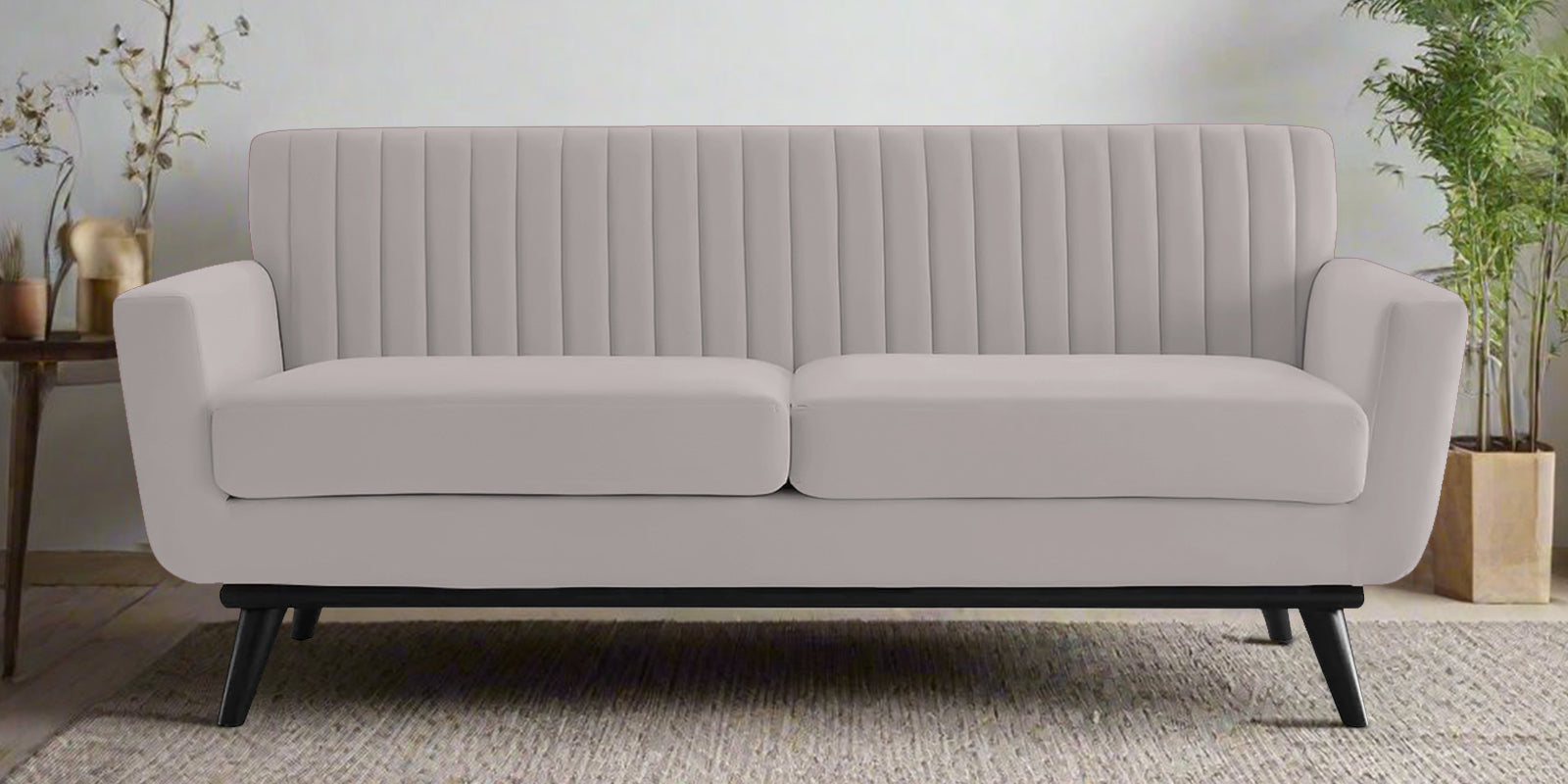 Tucker Velvet 2 Seater Sofa In Pearl Grey Colour - Febonic Living