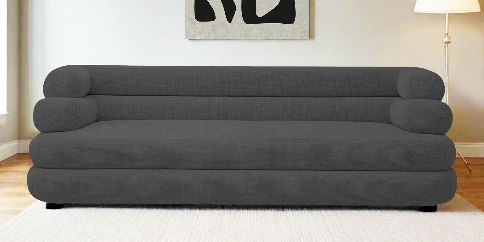 Wener Fabric 3 Seater Sofa In Stone Grey Colour - Febonic Living