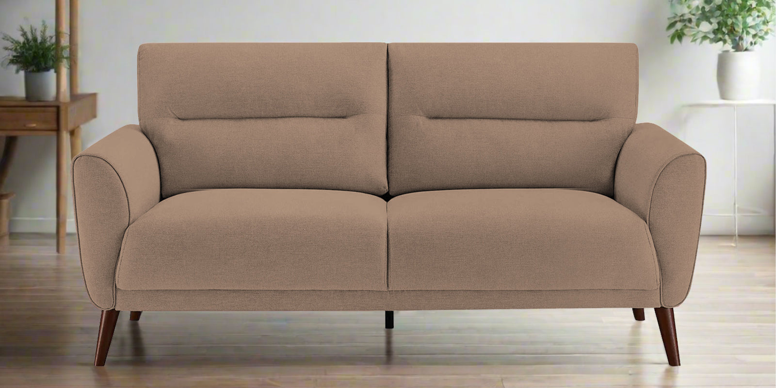 Castro Fabric 2 Seater Sofa In Cookie Beige Colour - Febonic Living