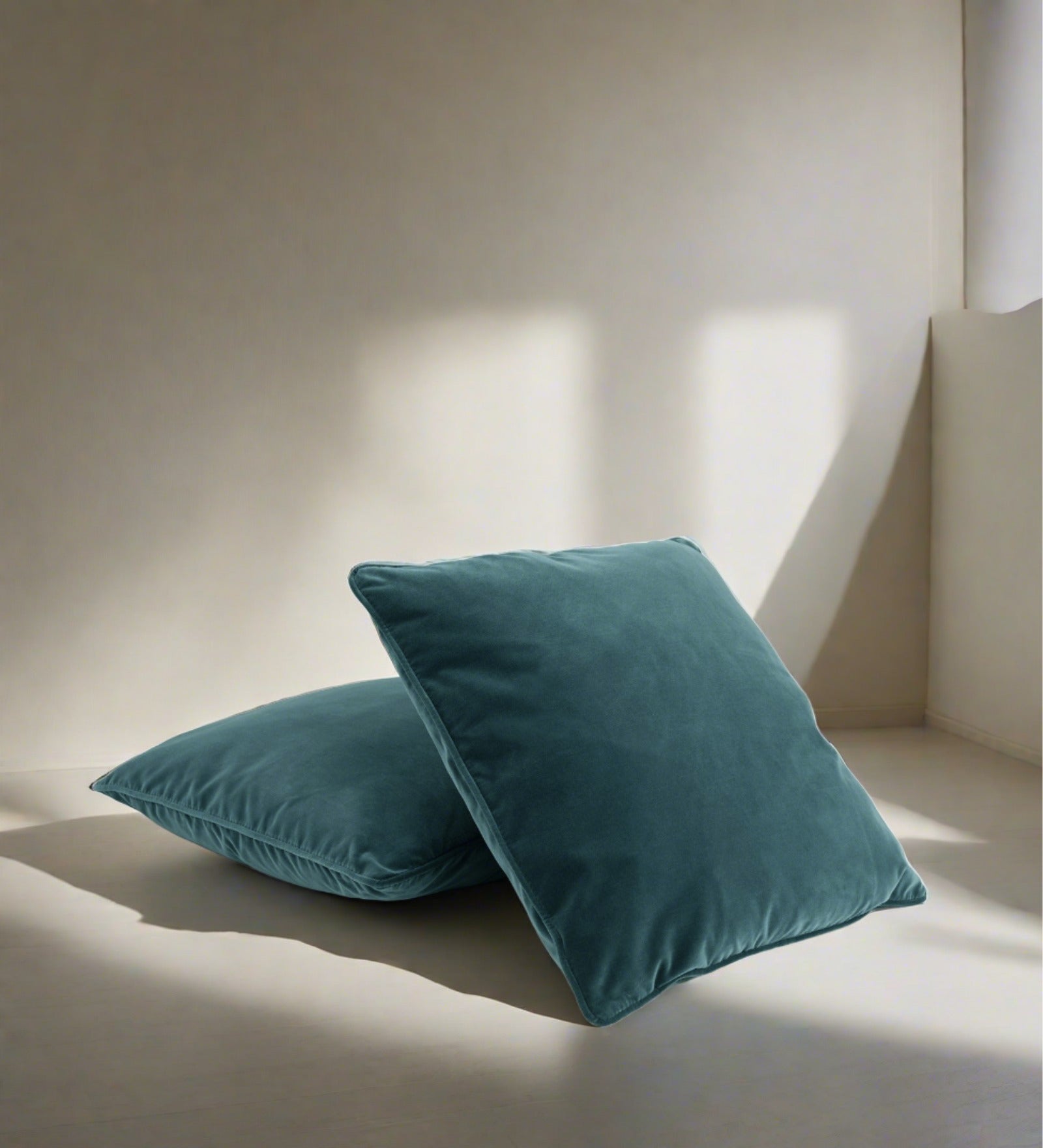 Lucca Velvet 20x20 inches Cushion + Covers (Pack of 2) In Oxford Blue Colour - Febonic Living