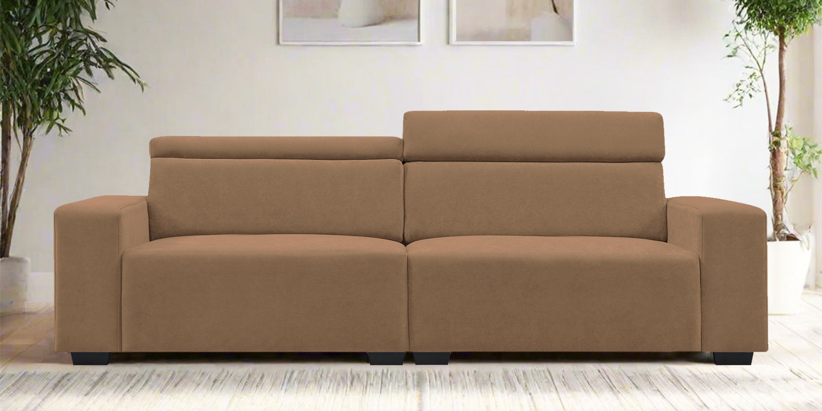 Hiro Fabric 3 Seater Sofa In Dusty peach Colour - Febonic Living