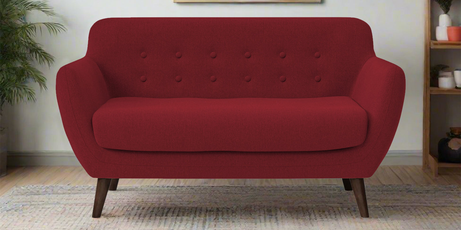 Goofy Fabric 2 Seater Sofa In Chilli Red Colour - Febonic Living