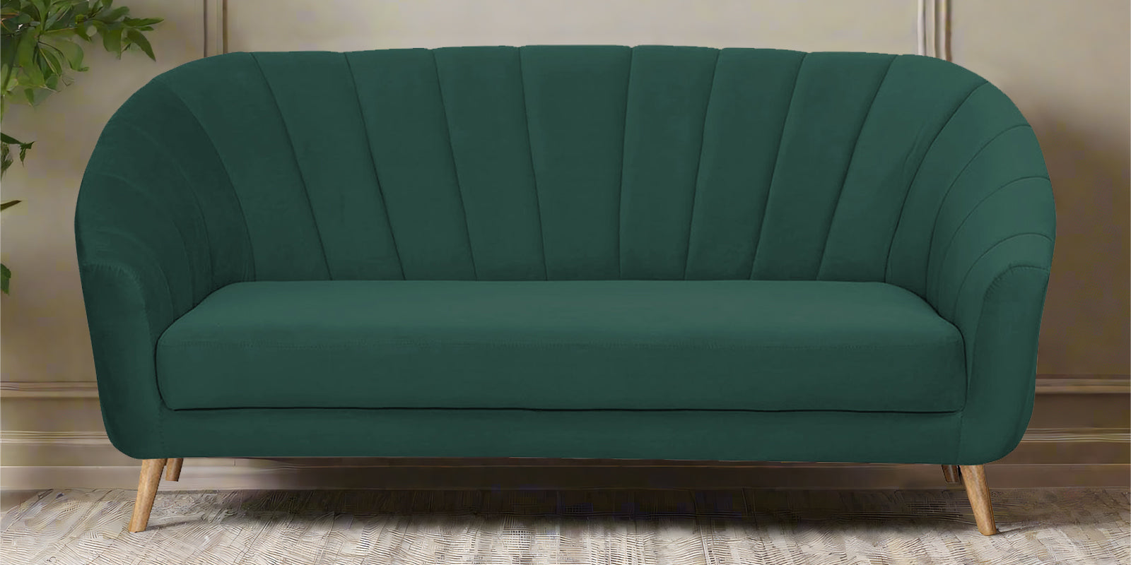 Kaylee Velvet 3 Seater Sofa In Amazon Green Colour - Febonic Living