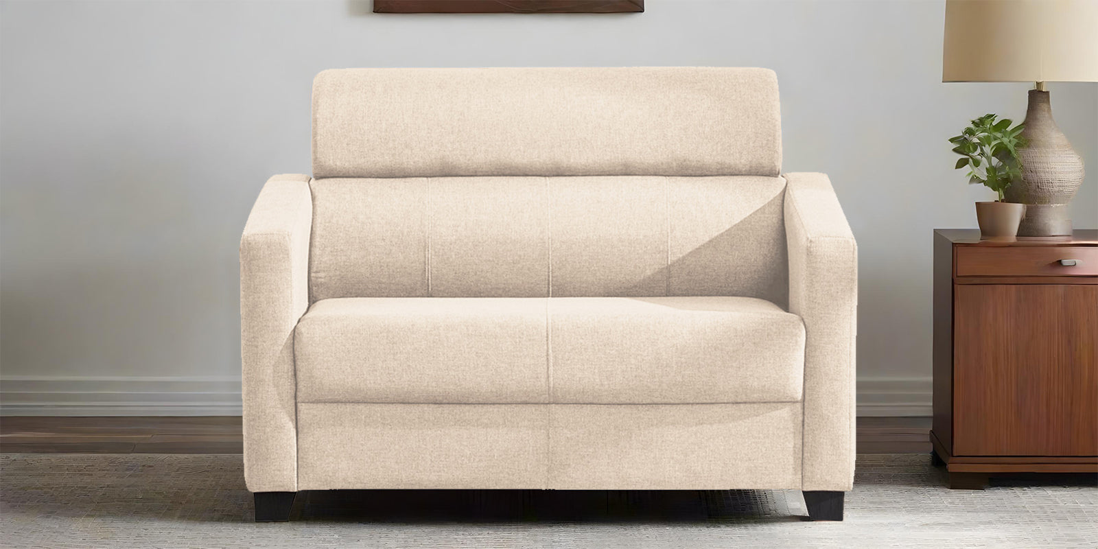 Devo Fabric 2 Seater Sofa In Woom Beige Colour - Febonic Living