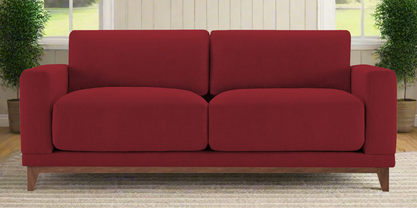 Esha Fabric 2 Seater Sofa In Chilli Red Colour - Febonic Living