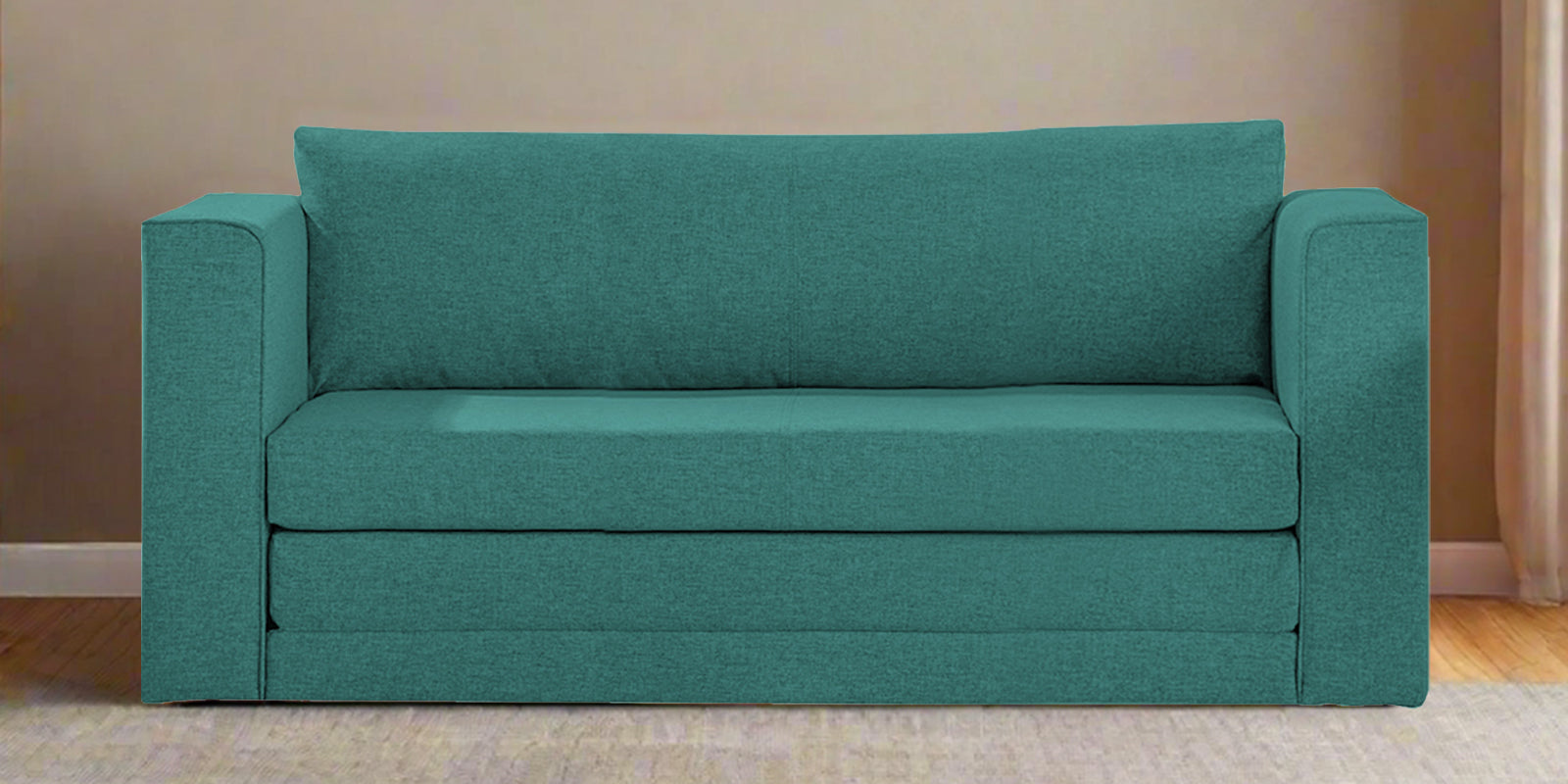 Kenia Fabric 3 Seater Foldable Sofa Cum Bed In Sea Green Colour - Febonic Living