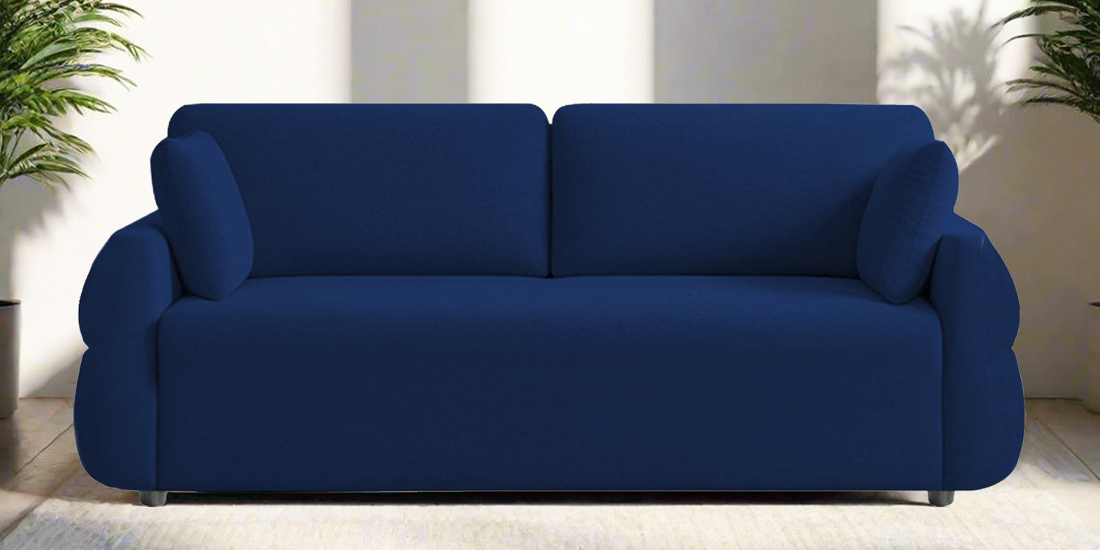 Jack Fabric 3 Seater Sofa In Royal Blue Colour - Febonic Living