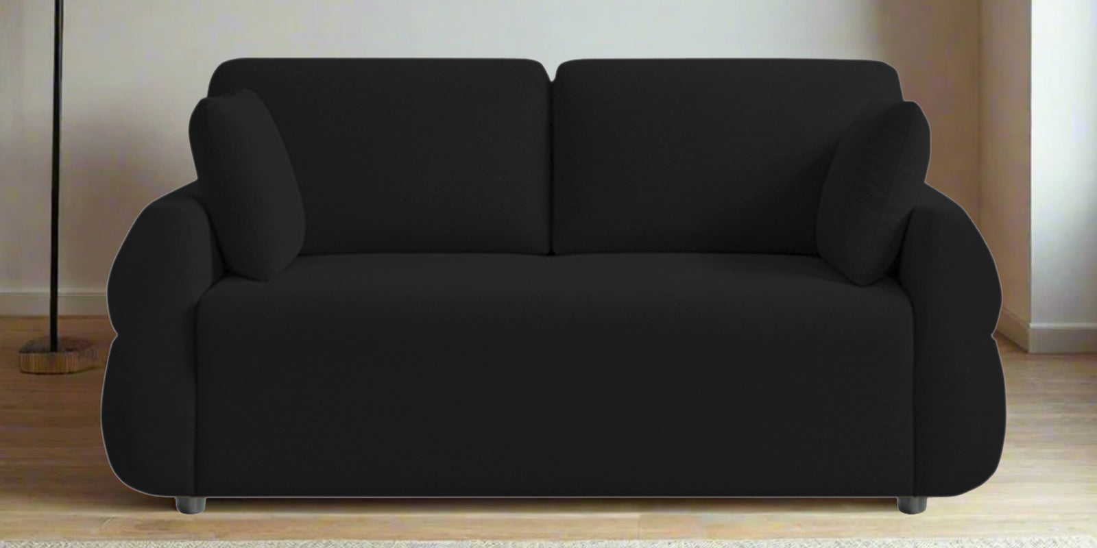 Jack Fabric 2 Seater Sofa In Zed Black Colour - Febonic Living