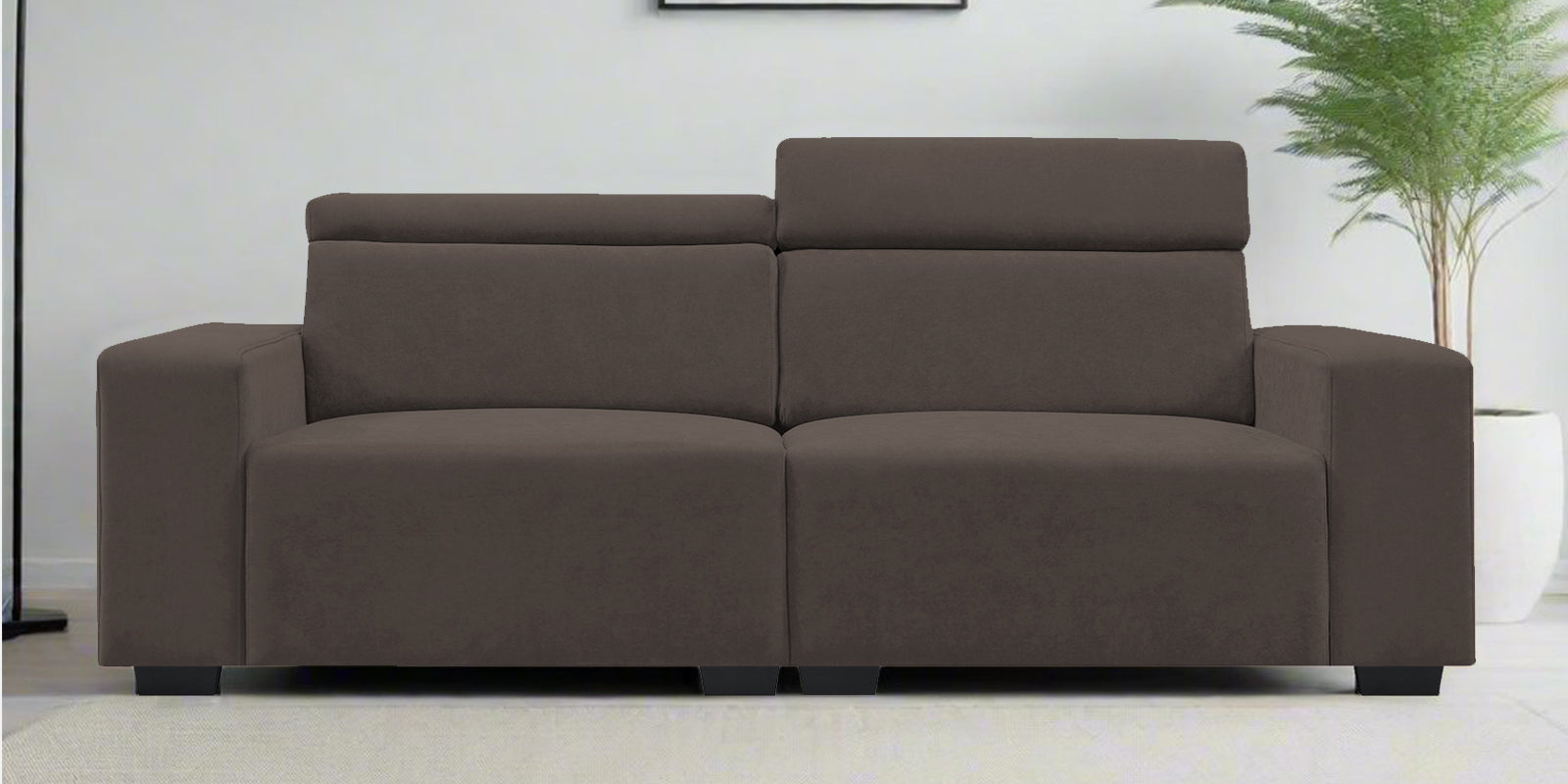 Hiro Fabric 2 Seater Sofa In Lito Brown Colour - Febonic Living