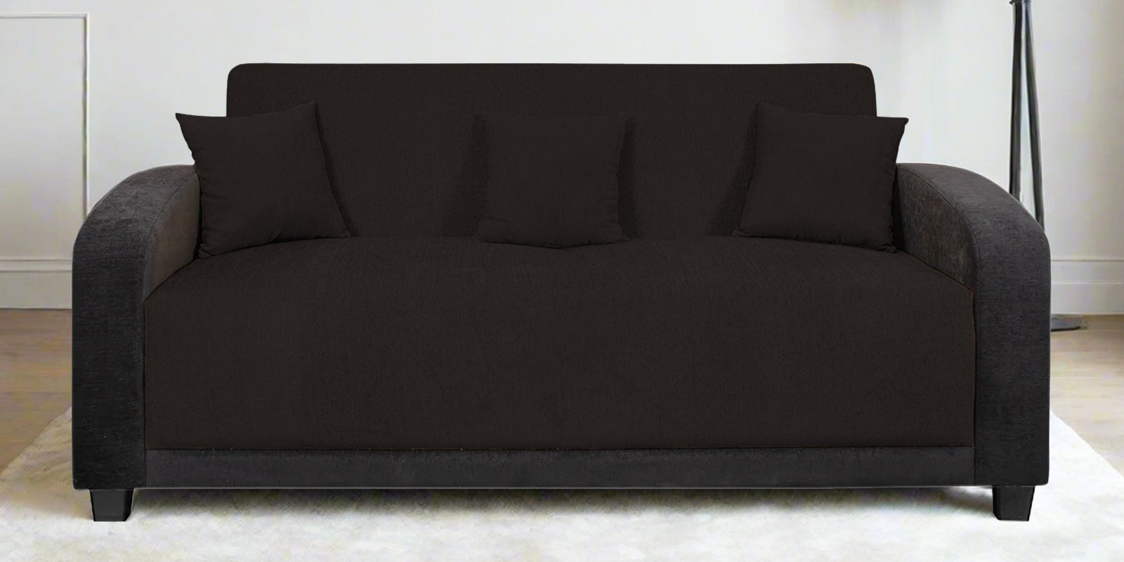 Alex Fabric 3 Seater Sofa In Cara Brown Colour