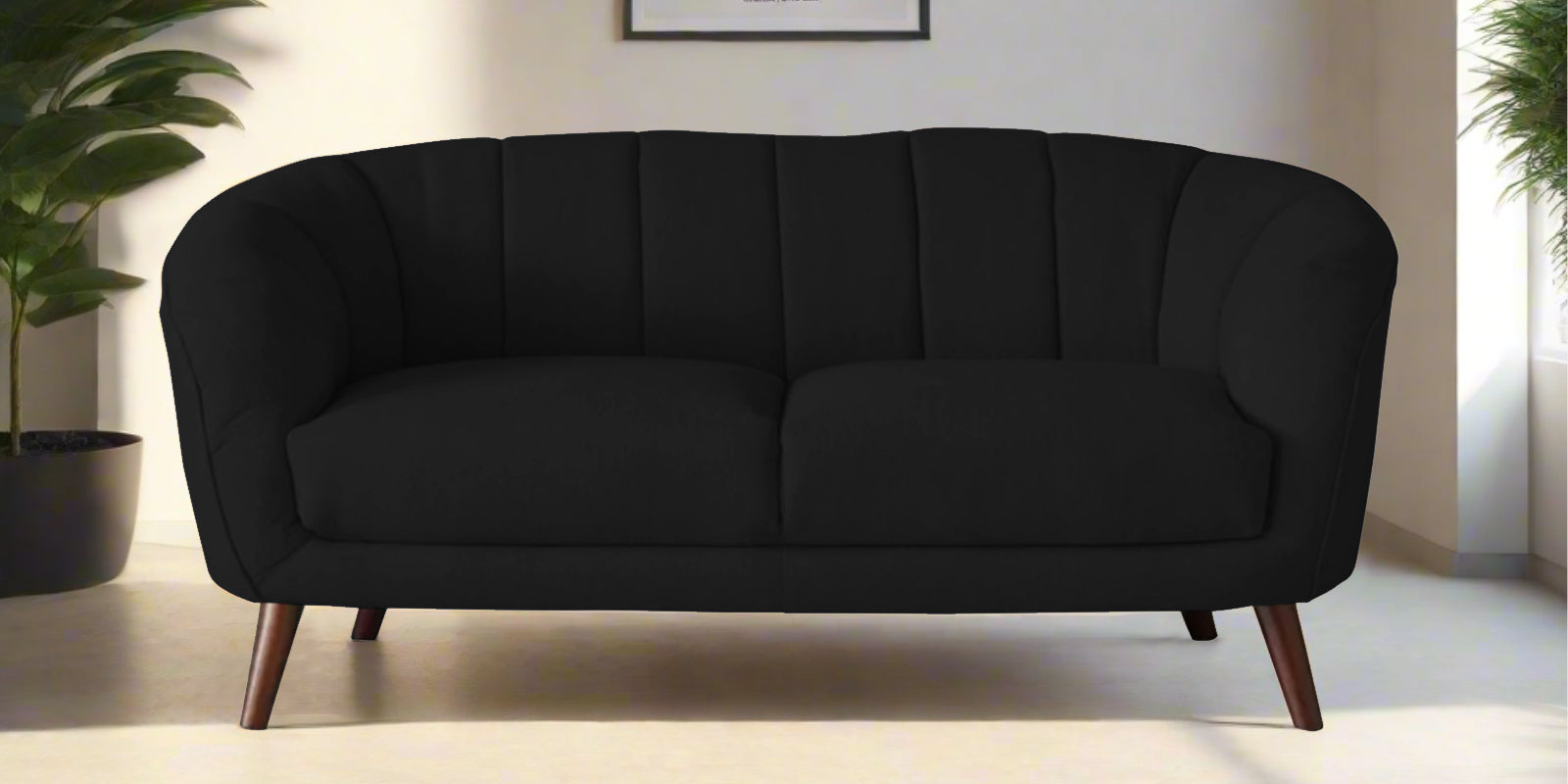 Benjamin Fabric 2 Seater Sofa In Zed Black Colour - Febonic Living