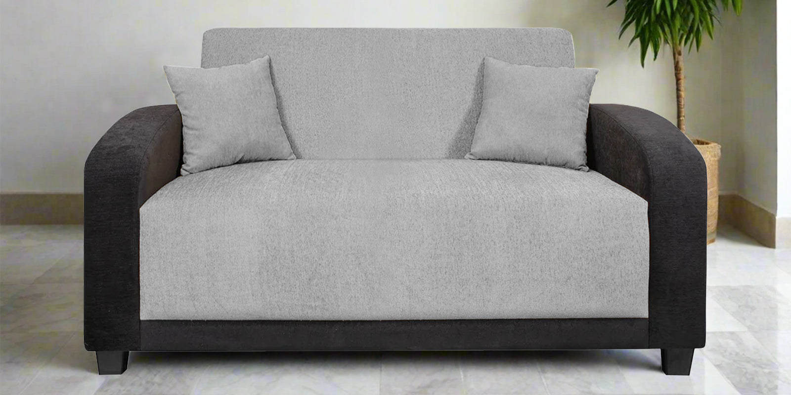 Alex Fabric 2 Seater Sofa In Lit Grey Colour - Febonic Living