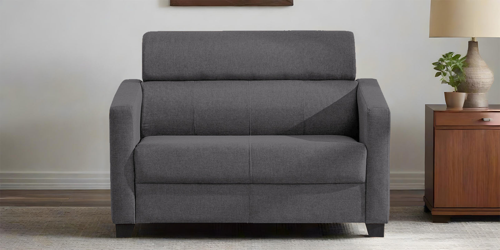 Devo Fabric 2 Seater Sofa In Sudo Grey Colour - Febonic Living