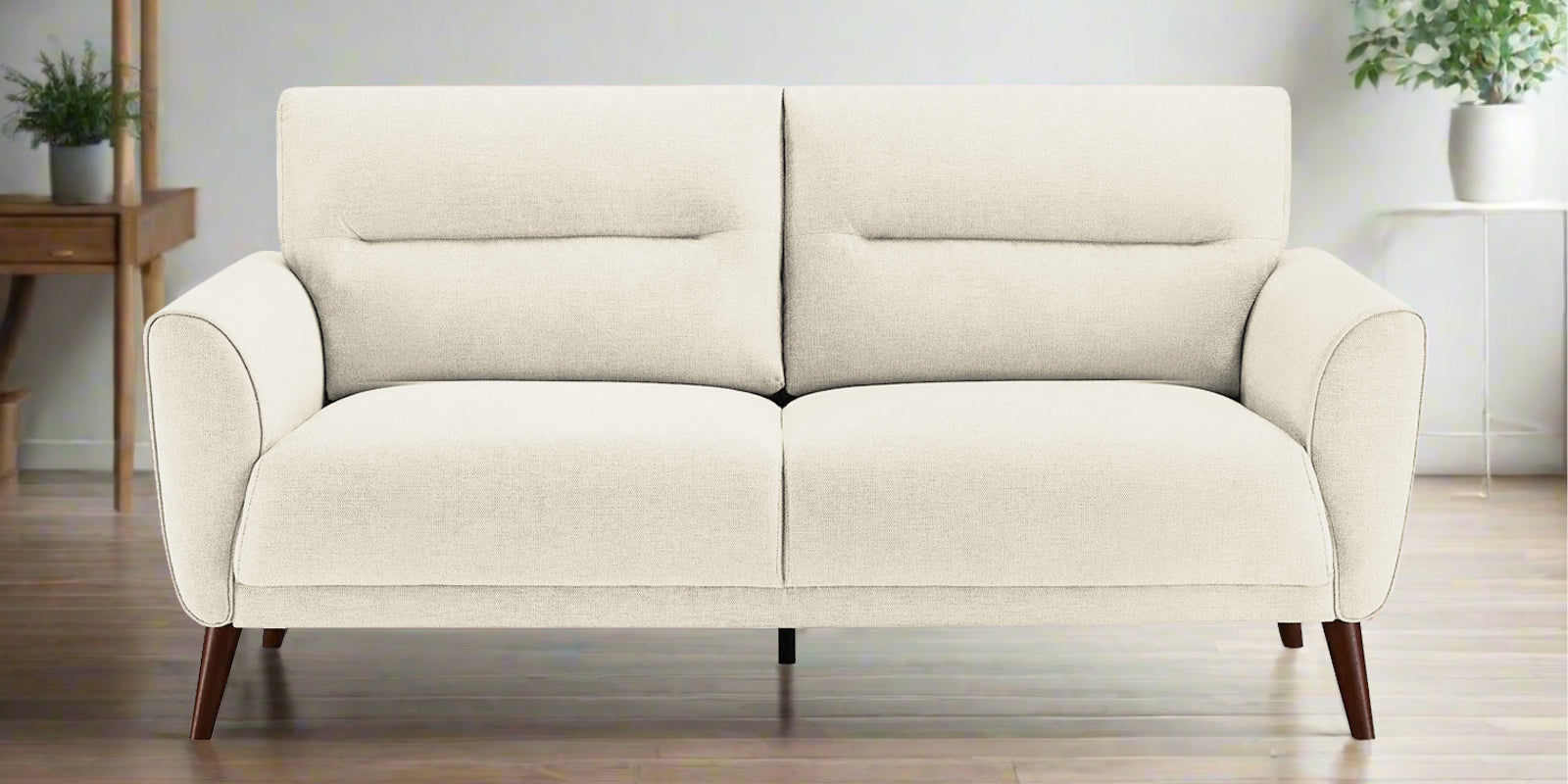 Castro Fabric 2 Seater Sofa In Ivory Cream Colour - Febonic Living
