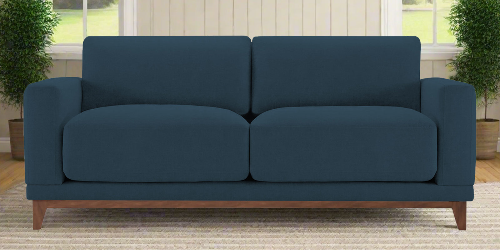 Esha Fabric 2 Seater Sofa In Cool Blue Colour - Febonic Living
