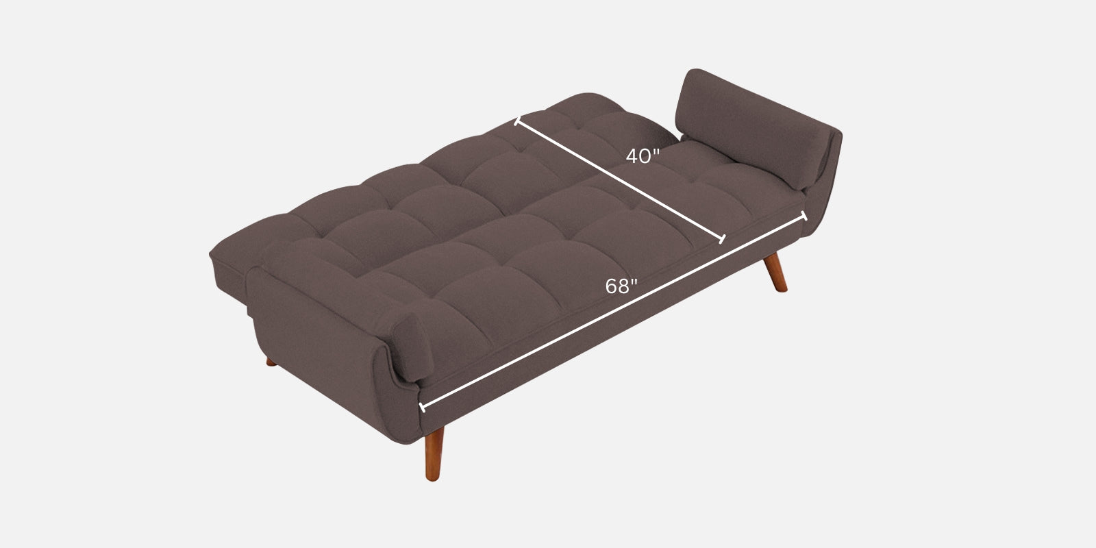 Melano Fabric 3 Seater Convertible Sofa Cum Bed In Caspa Brown Colour - Febonic Living