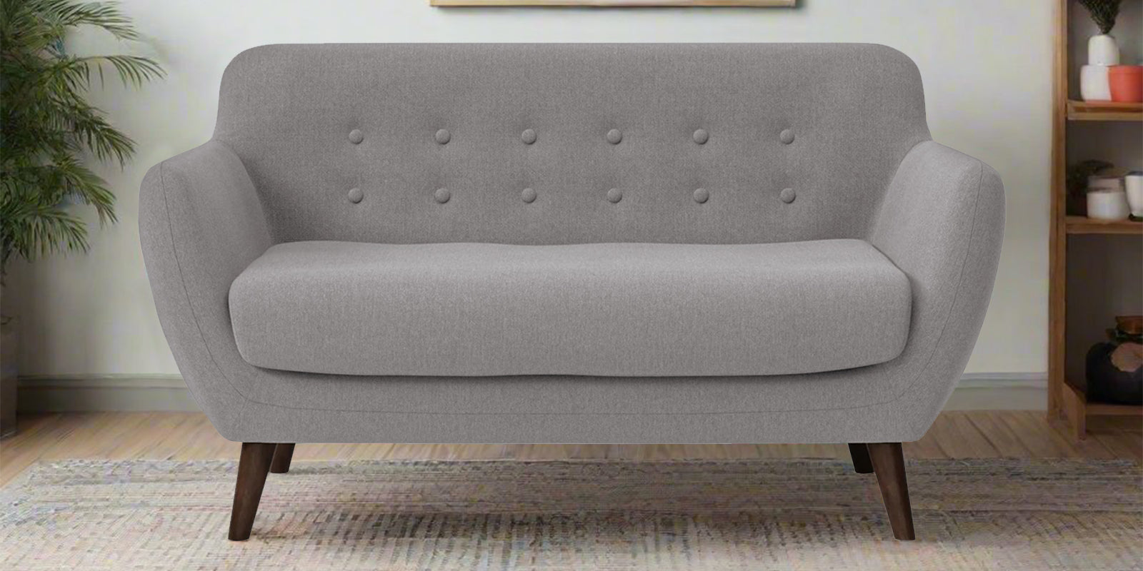 Goofy Fabric 2 Seater Sofa In Silver Grey Colour - Febonic Living