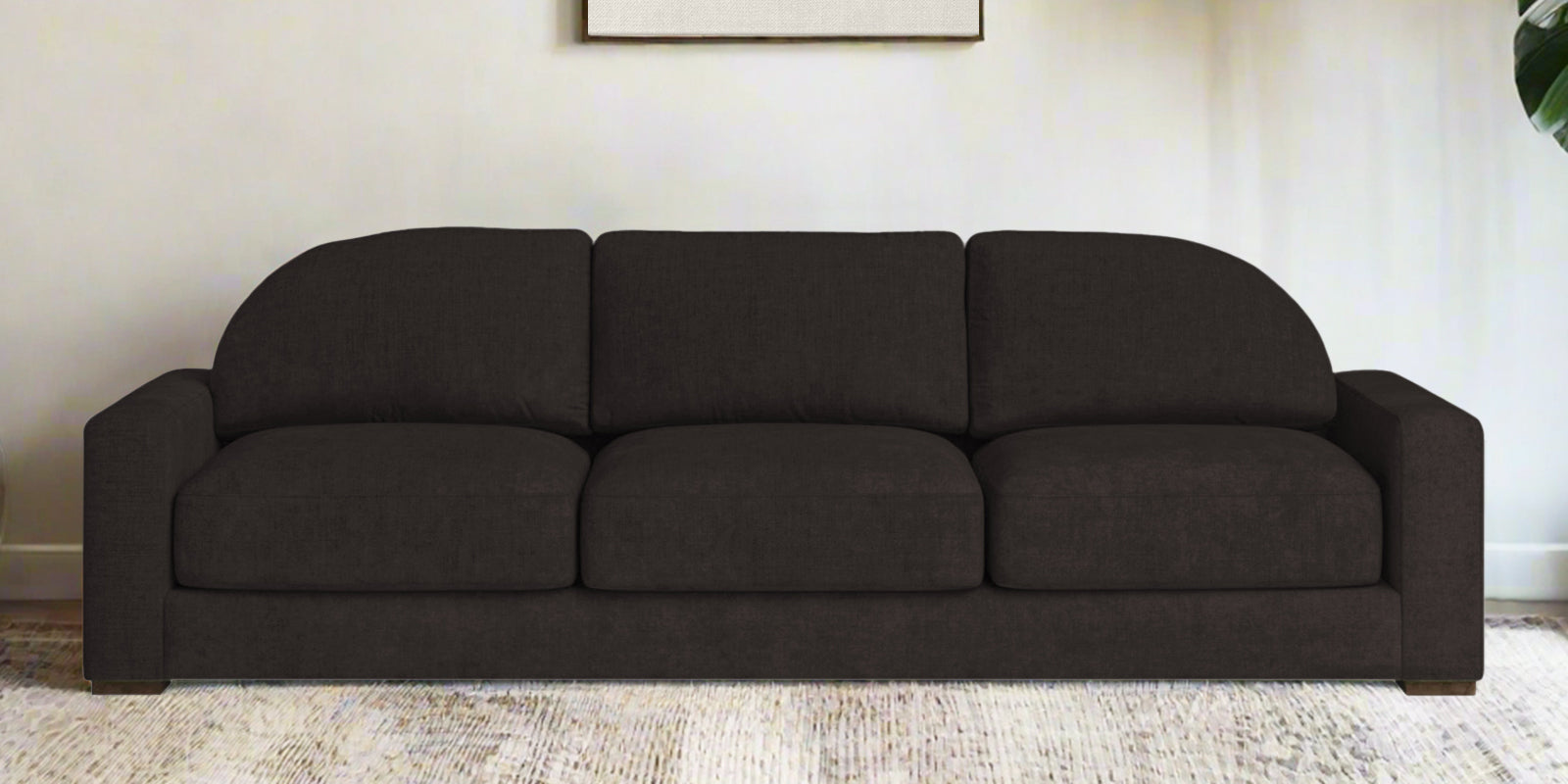 Dara Fabric 3 Seater Sofa In Cara Brown Colour - Febonic Living