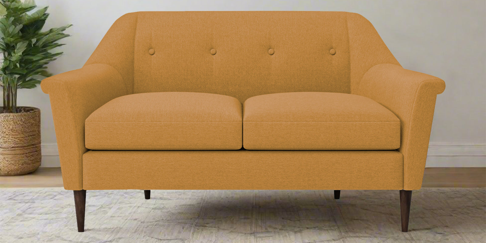 Homer Fabric 2 Seater Sofa In Corn Yellow Colour - Febonic Living