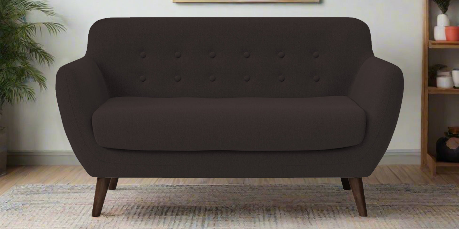 Goofy Fabric 2 Seater Sofa In Pebble Brown Colour - Febonic Living