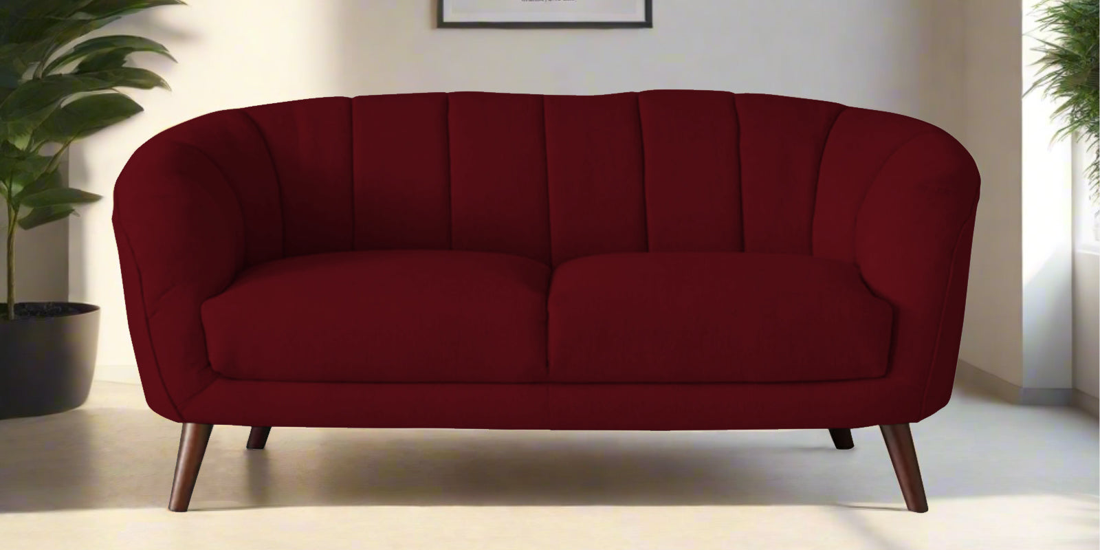Benjamin Fabric 2 Seater Sofa In Ruby Red Colour - Febonic Living